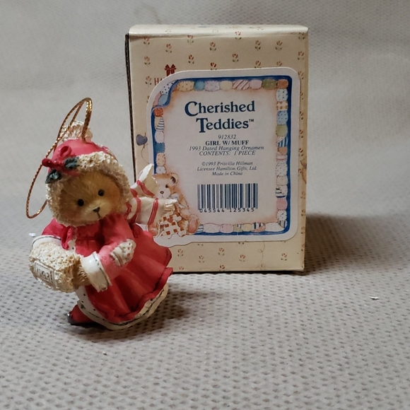 Cherished Teddies, girl with muff ornament - Picture 6 of 6